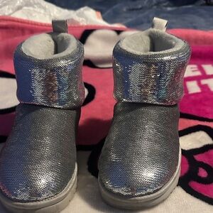 UGG Kids Glittery Silver Boots